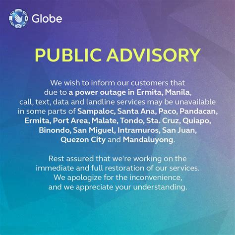 Globe says fixing service disruptions caused by .